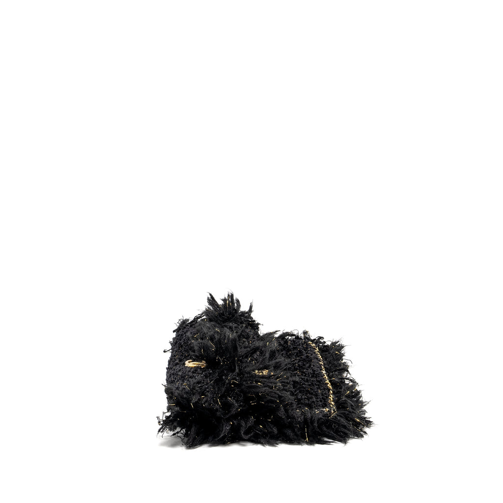 Chanel Fringe Paris Cosmopolite Clutch Tweed Black