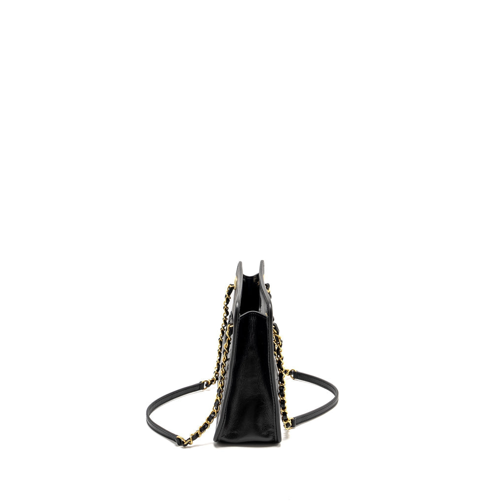 Chanel 23S Clutch Bag With Chain Calfskin Black Brush  (microchip)
