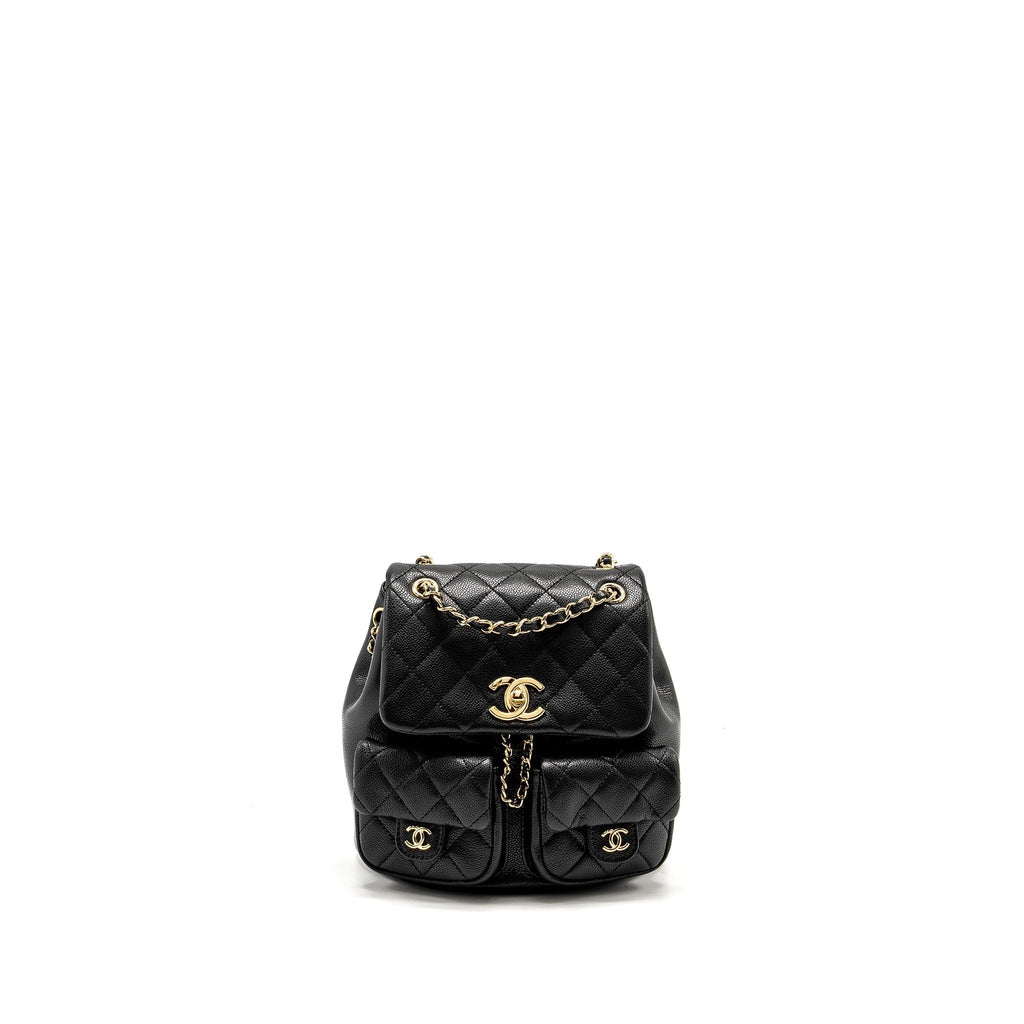 Chanel Triple Pack Backpack Caviar Black L (microchip)