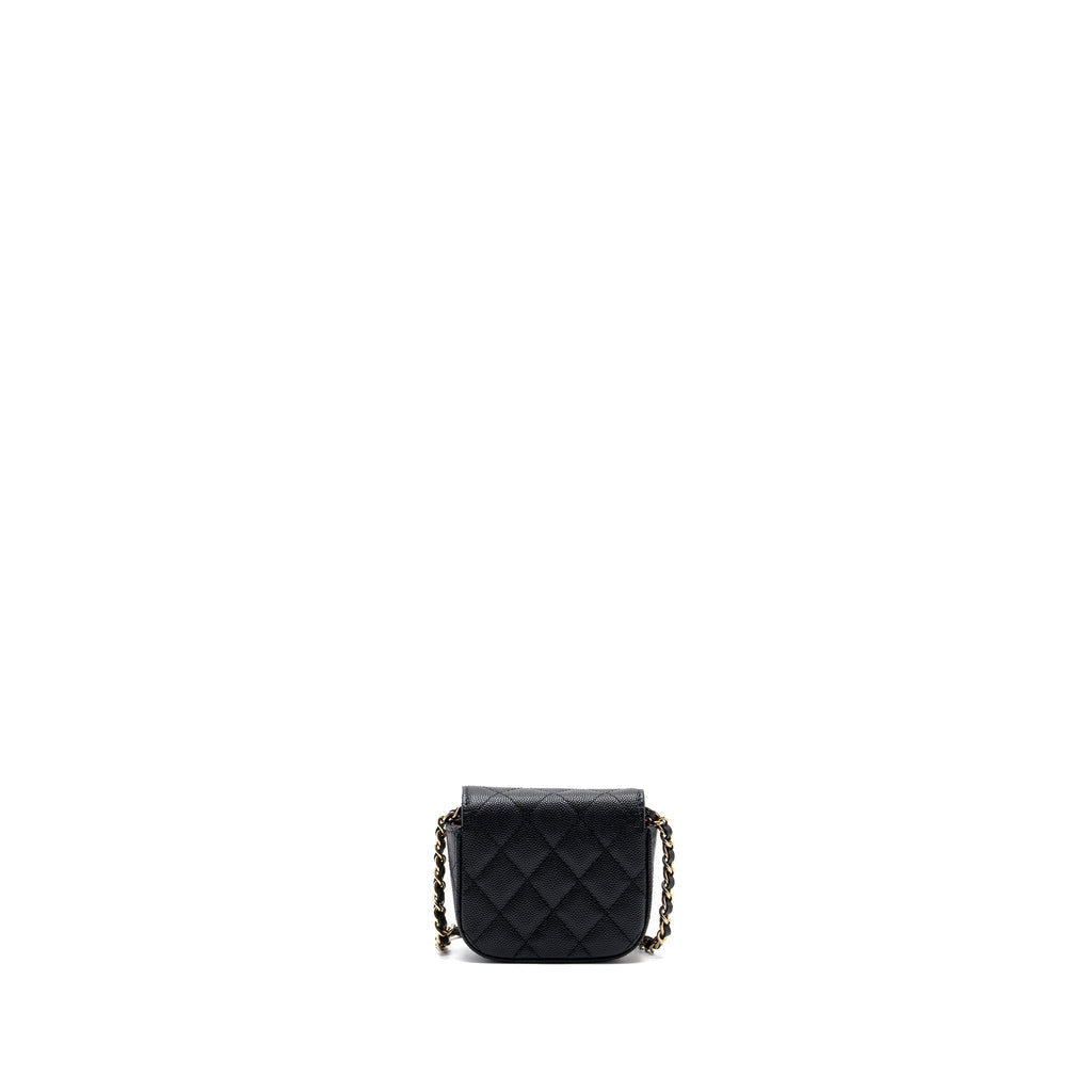Chanel Mini Clutch With Chain Caviar Black L (microchip)