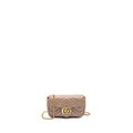 Gucci Super Mini GG Marmont Calfskin Beige