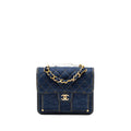 Chanel 23S Flap Backpack Denim Blue Brushed  (Microchip)
