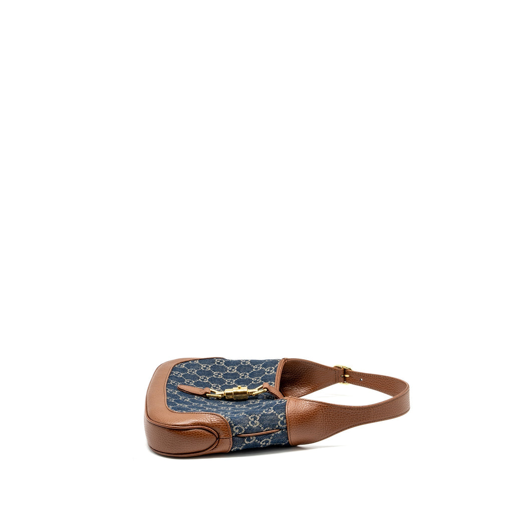 Gucci Jackie 1961 Small Shoulder Bag Denim/Leather Blue/Brown