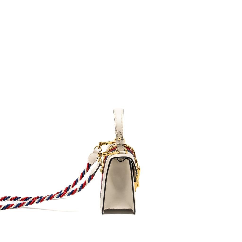 Gucci Mini Sylvie Top Handle Bag Calfskin White