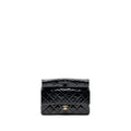 Chanel 23A classic flap clutch shiny calfskin black L (microchip)