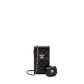 Chanel Classic Phone Clutch with Pouch on Chain Caviar Black L