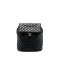 Chanel quilted flap backpack lambskin black