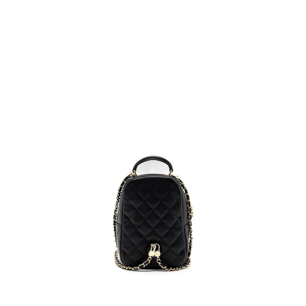 Chanel 24C mini backpack / crossbody bag caviar black L (microchip)
