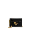 Gucci Marmont Wallet On Chain Calfskin Black Brushed
