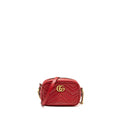 Gucci GG Marmont Matelasse Camera Bag Red Leather Red