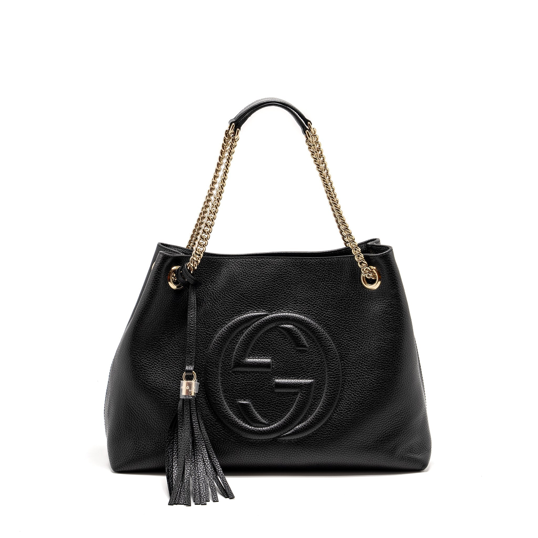 Gucci Interlocking G Soho Tote Bag Calfskin Black