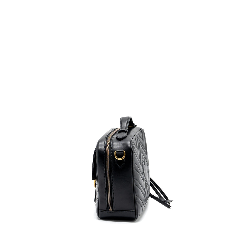 Gucci GG Marmont Matelasse Shoulder Bag Calfskin Black