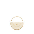 Chanel round clutch patent leather white  (microchip)