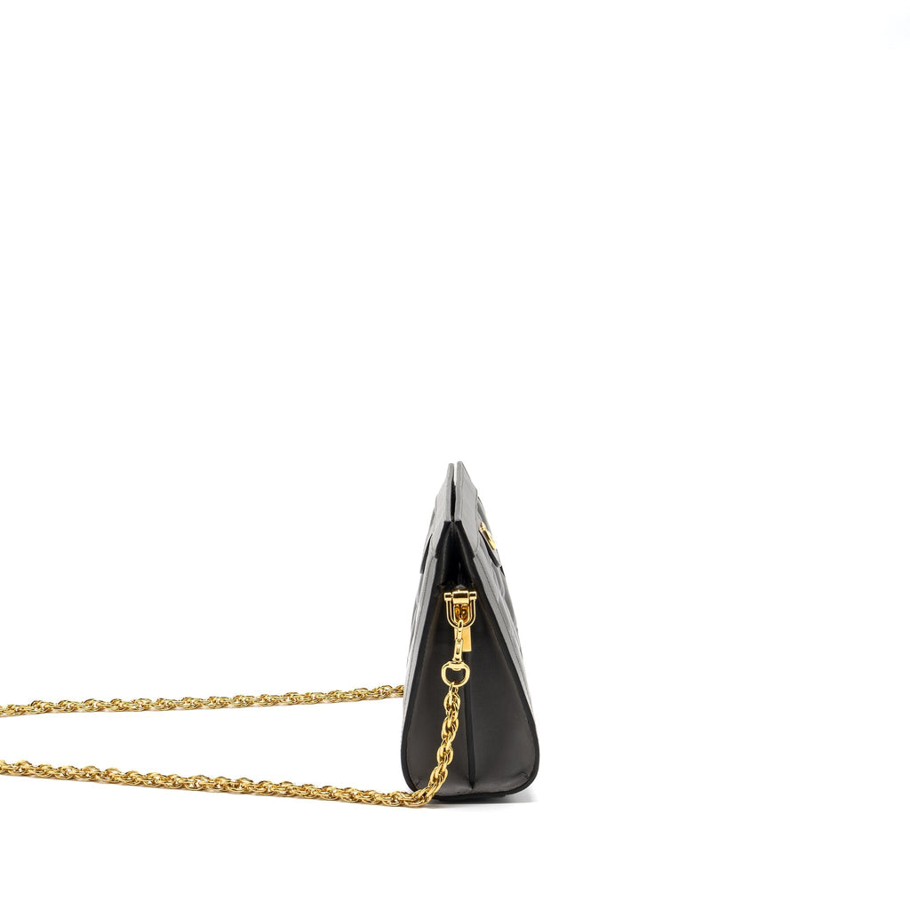 Gucci chain crossbody bag calfskin grey L