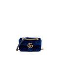 Gucci small GG Marmont bag Velvet blue