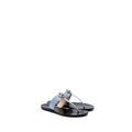 Gucci Size 37 Leather Thong Sandal With Double G Leather Light Blue SHW