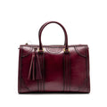 Gucci Vintage Duilio Brogue Boston Bag Calfskin Burgundy