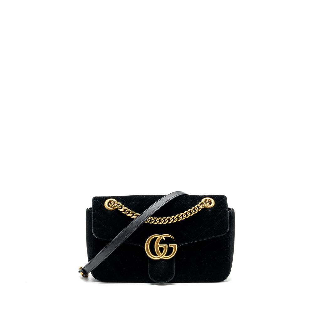 Gucci Small GG Marmont Bag Velvet Black
