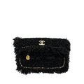 Chanel Fringe Paris Cosmopolite Clutch Tweed Black