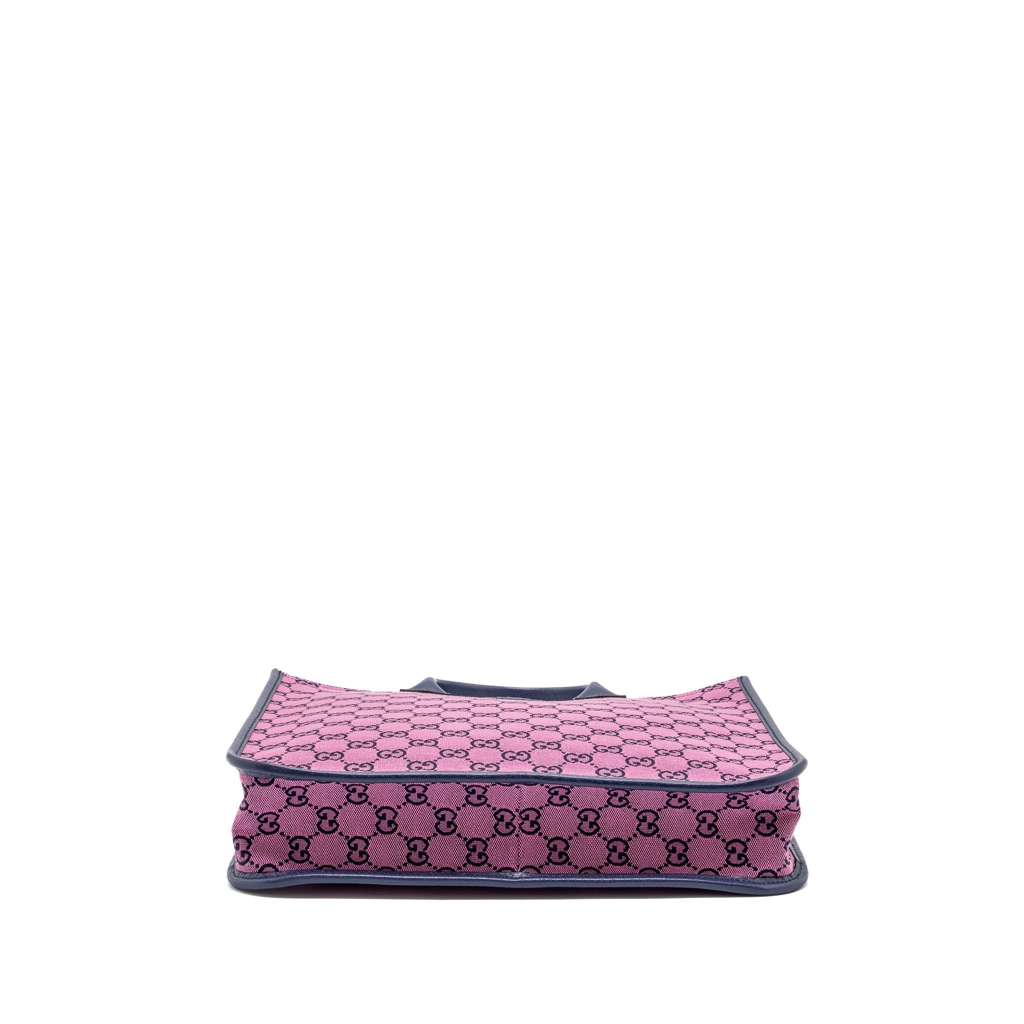 Gucci kids tote bag canvas / leather pink / dark blue