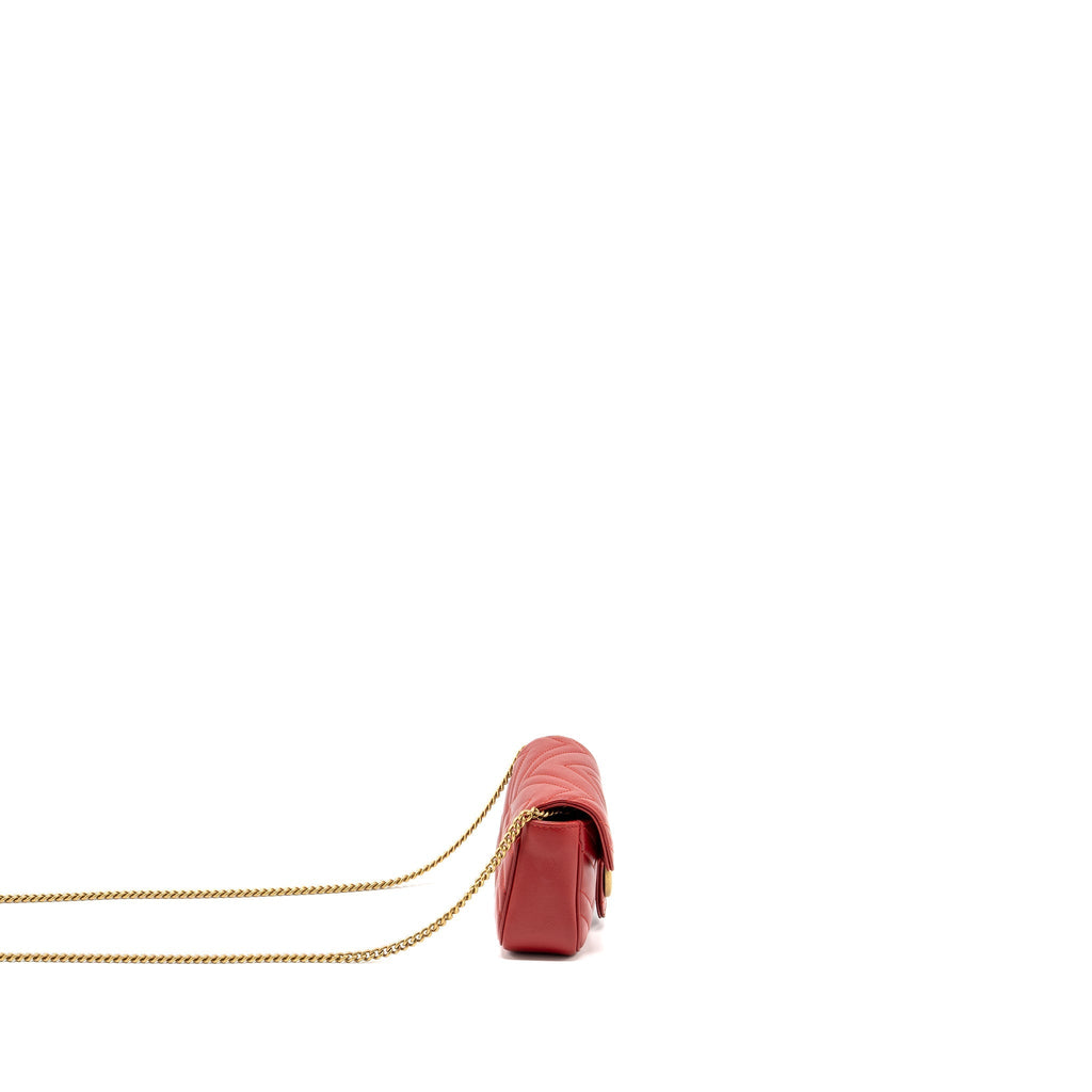 Gucci Super Mini gg Marmont calfskin Red