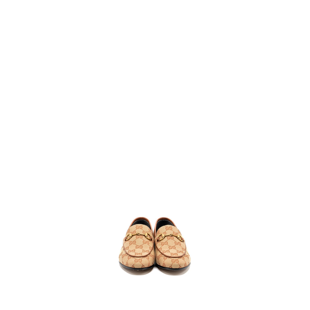 Gucci Size 35.5 Jordan Loafers canvas dark beige