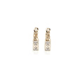Chanel CC Logo Drop Earrings Crystal Gold Tone