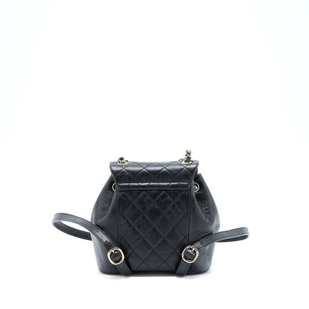 Chanel 22C Mini Duma Backpack Aged Calfskin Black L (Microchip)