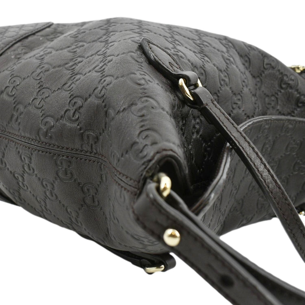 GUCCI Bree Medium Leather Top Handle Shoulder Bag Dark Brown 353120