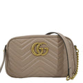 GUCCI GG Marmont Matelasse Leather Crossbody Bag Dusty Pink 447632