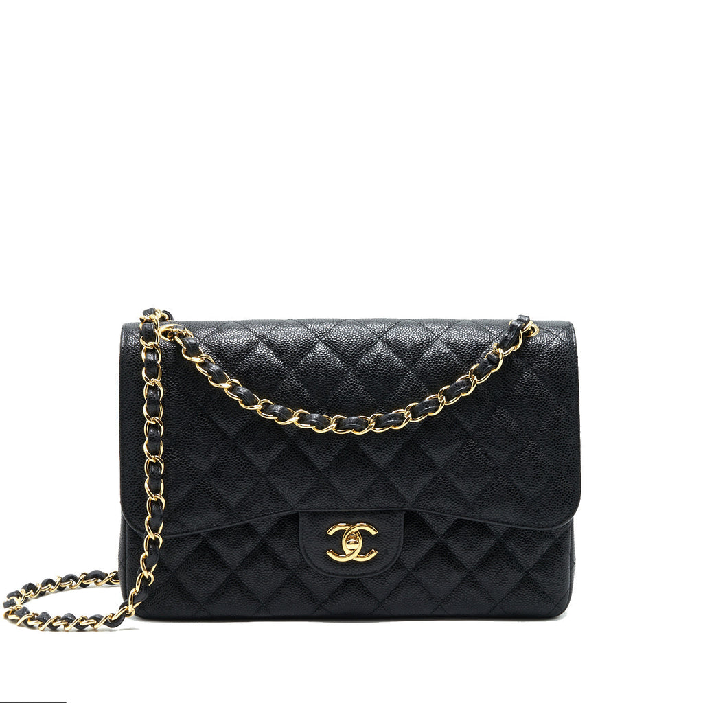 Chanel Classic Jumbo Double Flap Bag Black Caviar