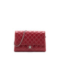 Chanel Classic Timeless Flap Clutch with Chain Caviar Red