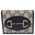 GUCCI Horsebit 1955 GG Supreme Canvas  Case Wallet Beige 621887