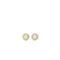 Chanel Round CC Pearl with Crystal Earrings Light Gold Tone