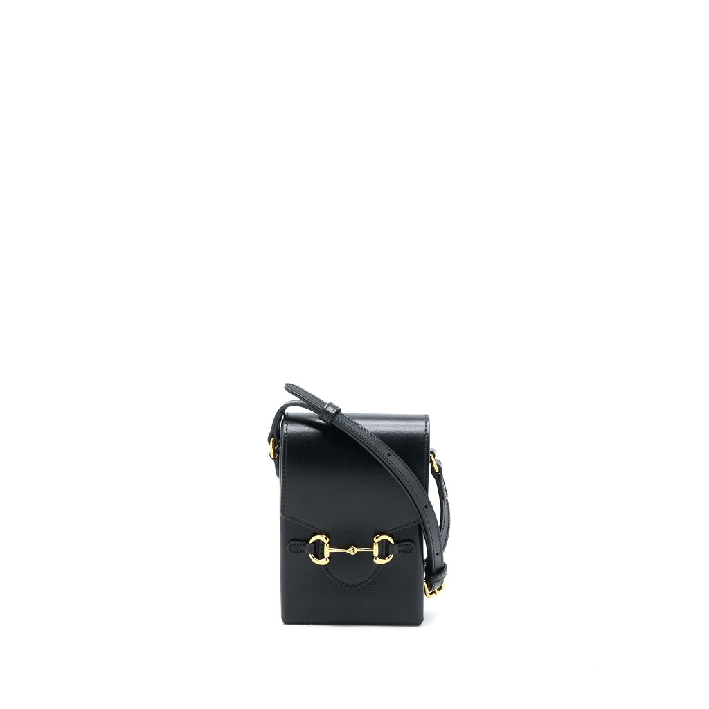 Gucci Horsebit 1955 Mini Bag Calfskin Black L