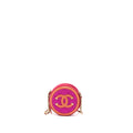 Chanel Round Clutch with Chain Fabric Multicolour