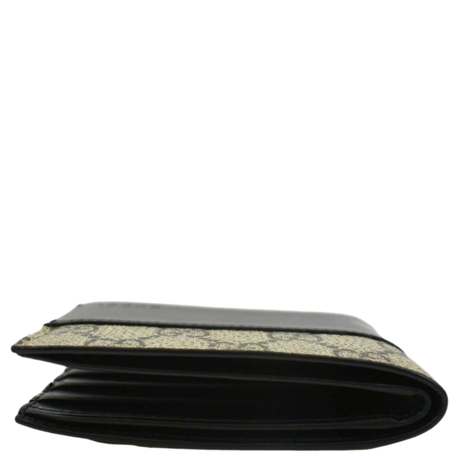 GUCCI GG Supreme Monogram Canvas Bifold Wallet Beige 451240