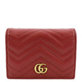 GUCCI Marmont GG Matelasse Leather  Case Wallet Red 466492