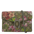 GUCCI Dionysus Blooms GG Supreme Crossbody Chain Wallet Pink 401231