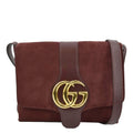 GUCCI Arli Medium Suede Leather Crossbody Bag Red 550126