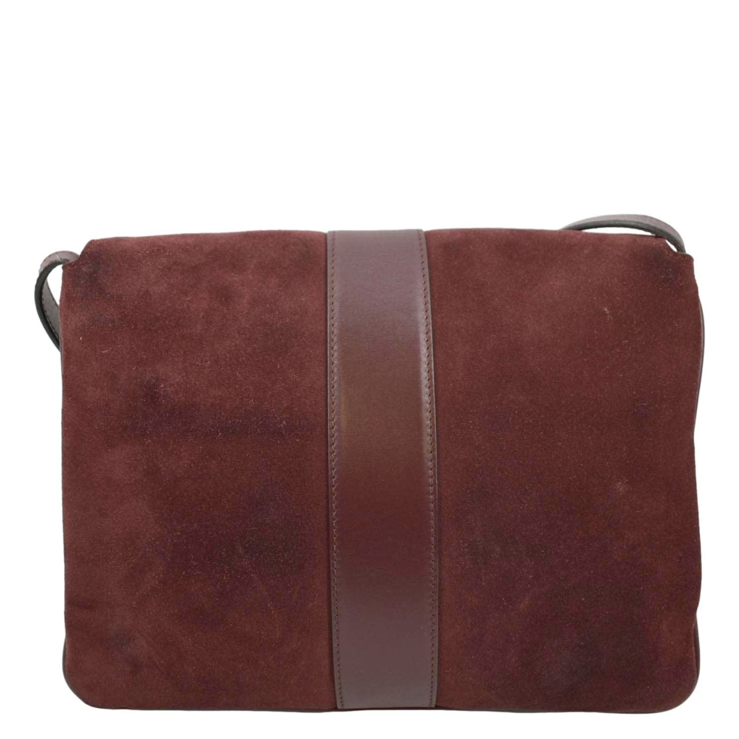 GUCCI Arli Medium Suede Leather Crossbody Bag Red 550126