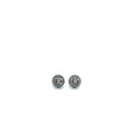 Chanel Round CC Crystal Earrings Black/ Silver