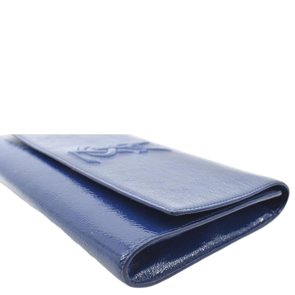 YVES SAINT LAURENT Belle de Jour Leather Clutch Bag Blue
