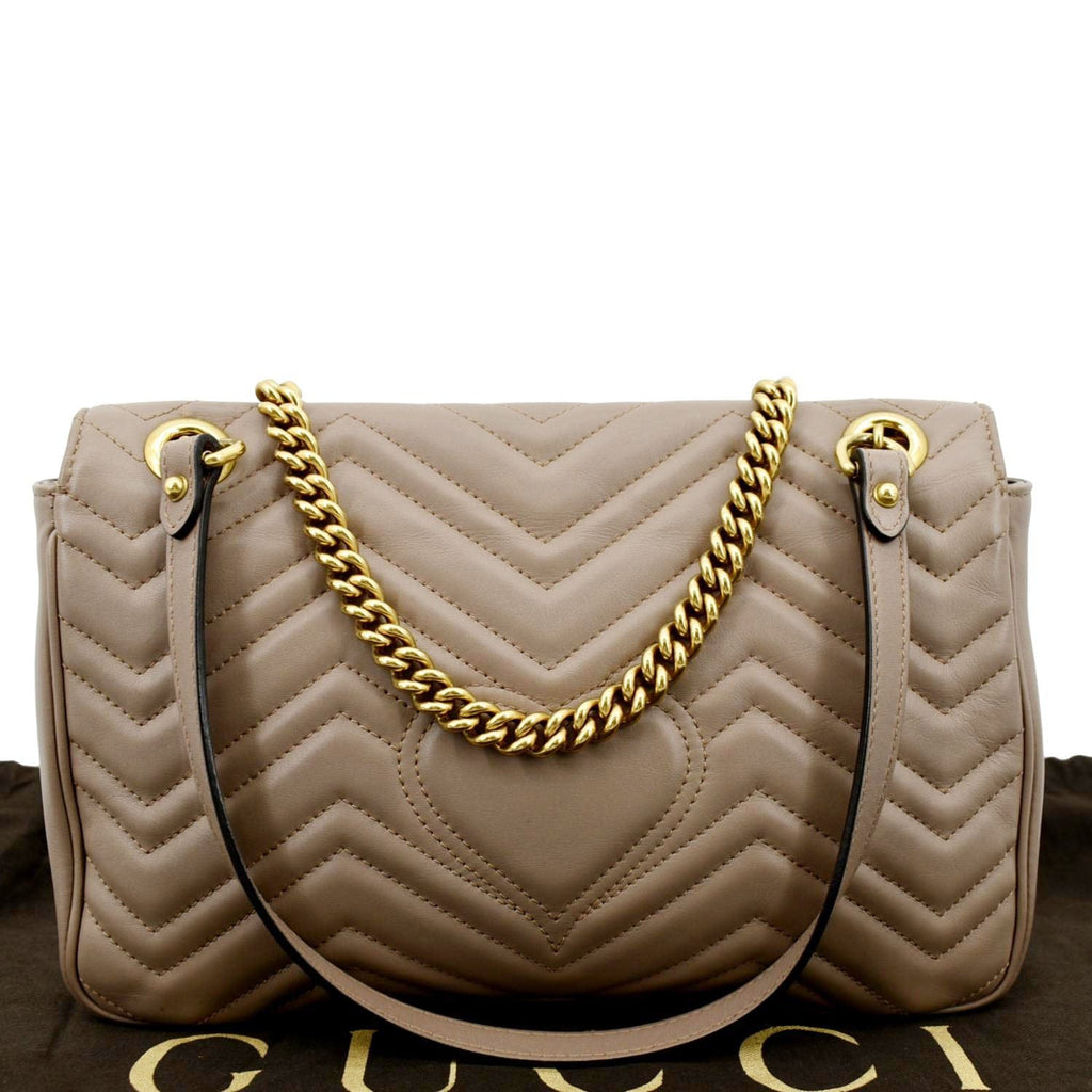 GUCCI GG Marmont Medium Matelasse Shoulder Bag Dusty Pink 443496