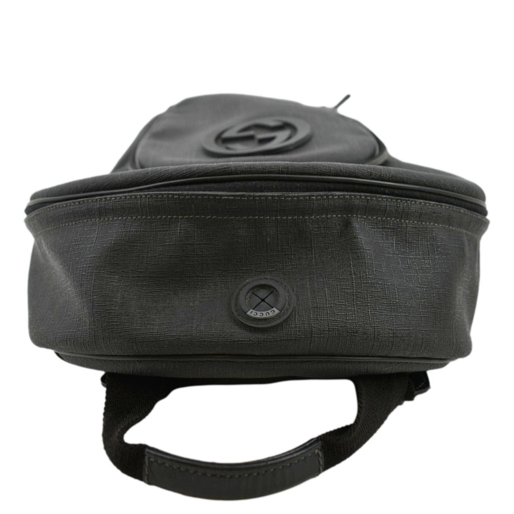 GUCCI Interlocking G Coated Canvas Backpack Black 223705
