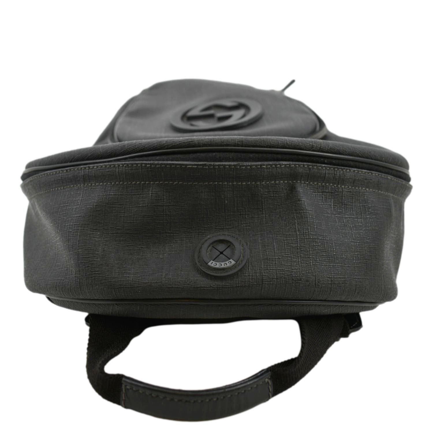 GUCCI Interlocking G Coated Canvas Backpack Black 223705