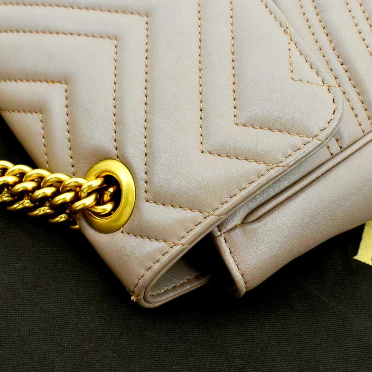 GUCCI GG Marmont Medium Matelasse Shoulder Bag Dusty Pink 443496