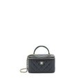 Chanel 21K top handle rectangular Vanity with chain Black L