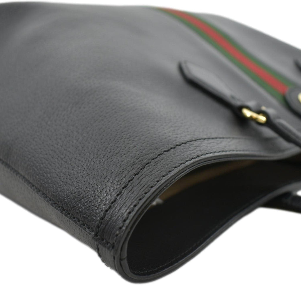 GUCCI Ophidia GG Jumbo Leather Tote Bag Black 631685