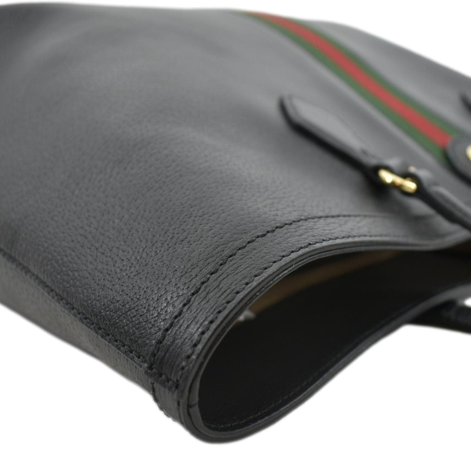 GUCCI Ophidia GG Jumbo Leather Tote Bag Black 631685